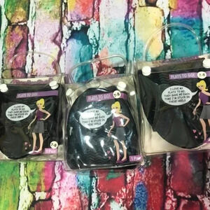 Kushyfoot flats‎ Togo size 7-8 black slippers 3 packs